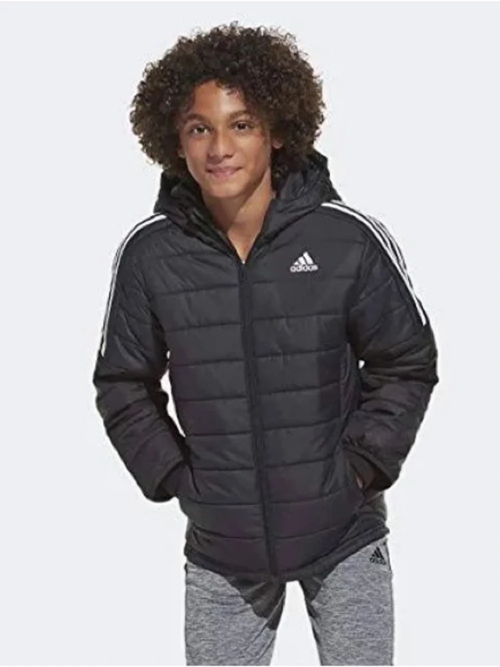 Adidas puffer coat black size XS or 6
